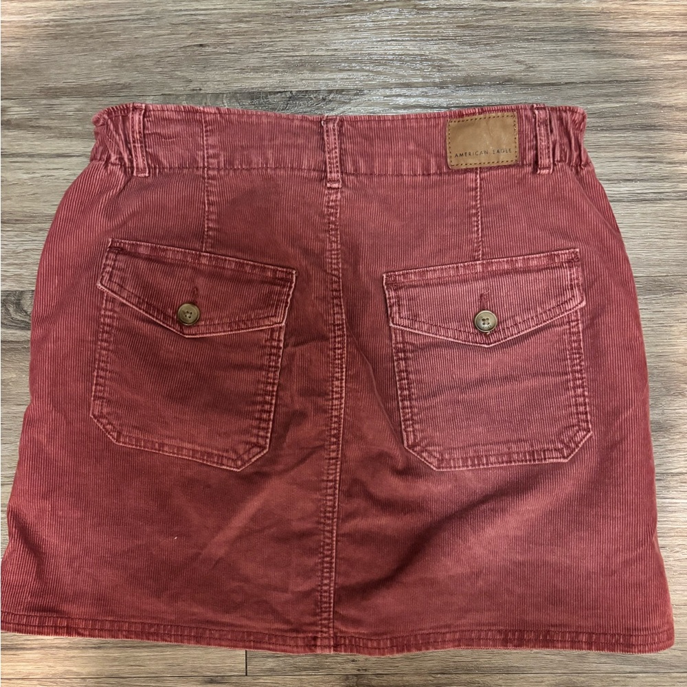 American Eagle Outfitters Red Corduroy Mini Skirt - Picture 2 of 4